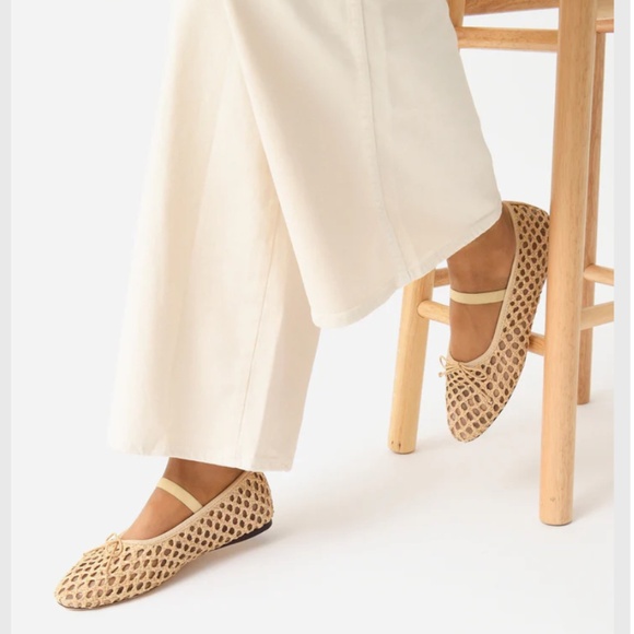 Loeffler Randall Leonie Raffia Ballet Flats 37.5 - Picture 2 of 5